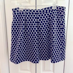Blue and White Pleated Boden Skirt